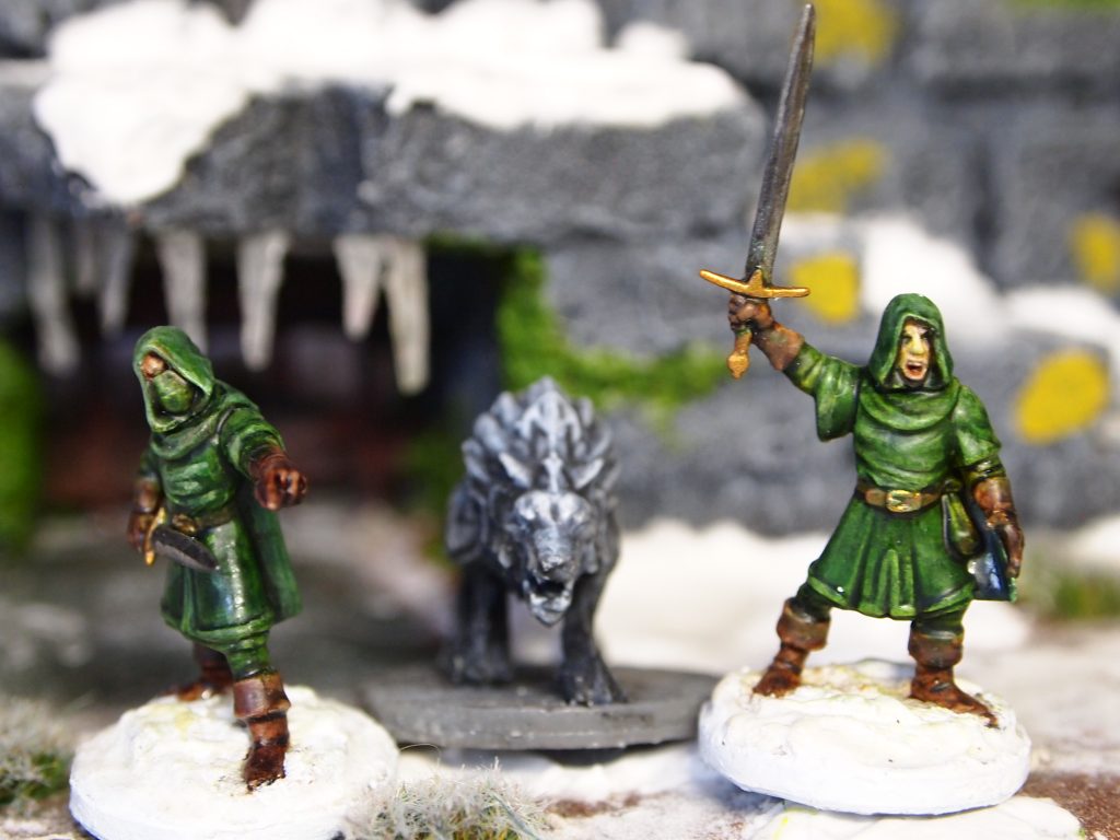 Seregthaur and Mothorm, Thugs with Draug the Wolf miniatures for the Fostgrave 2e table top skirmish wargame.