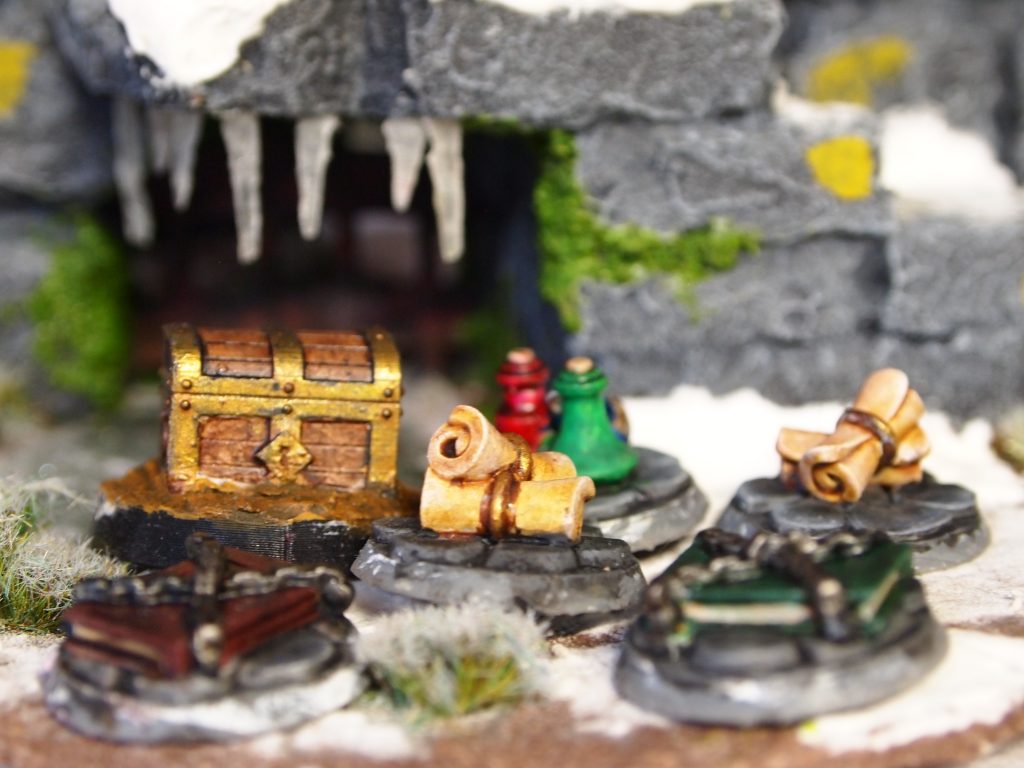 Treasure markers miniatures for the Fostgrave 2e table top skirmish wargame.