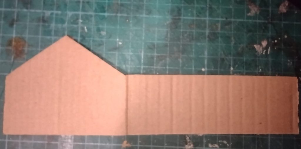 cardboard end and side wall for model cottage