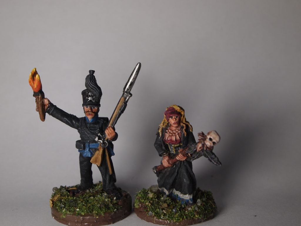 Napoleonic Brunswicker miniature and north star military figures silver bayonet french occultist miniature
