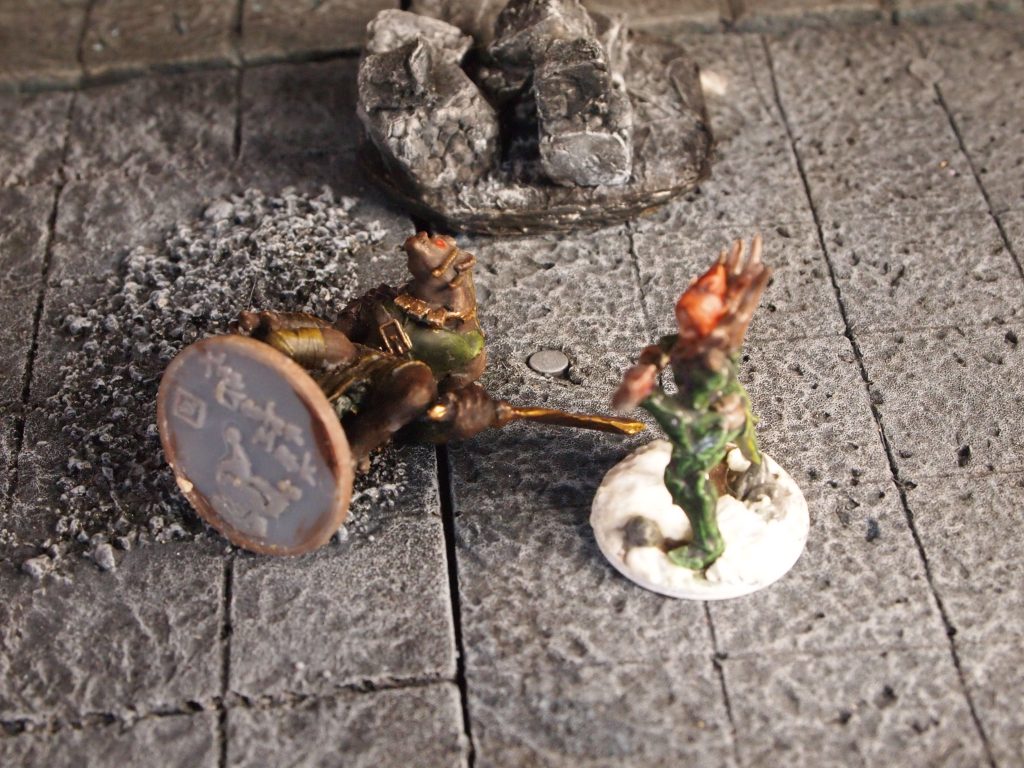 Miniatures in a game of Frostgrave