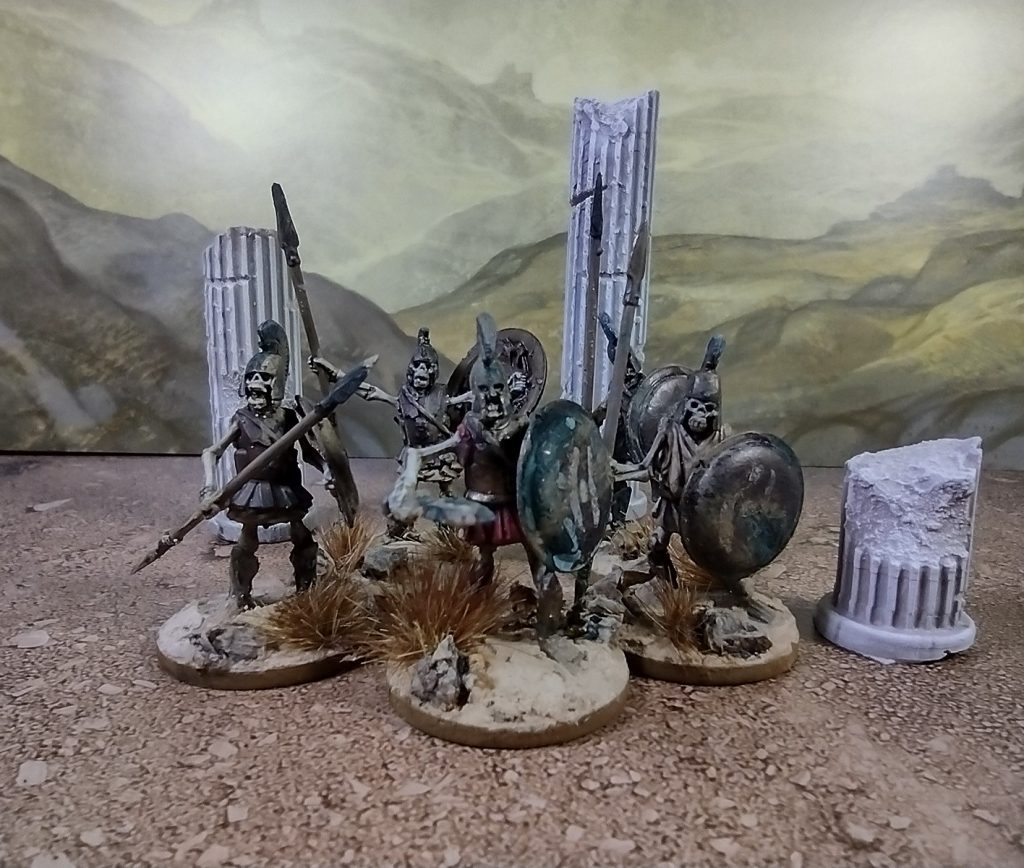 kit bashed skeletal hoplite miniatures