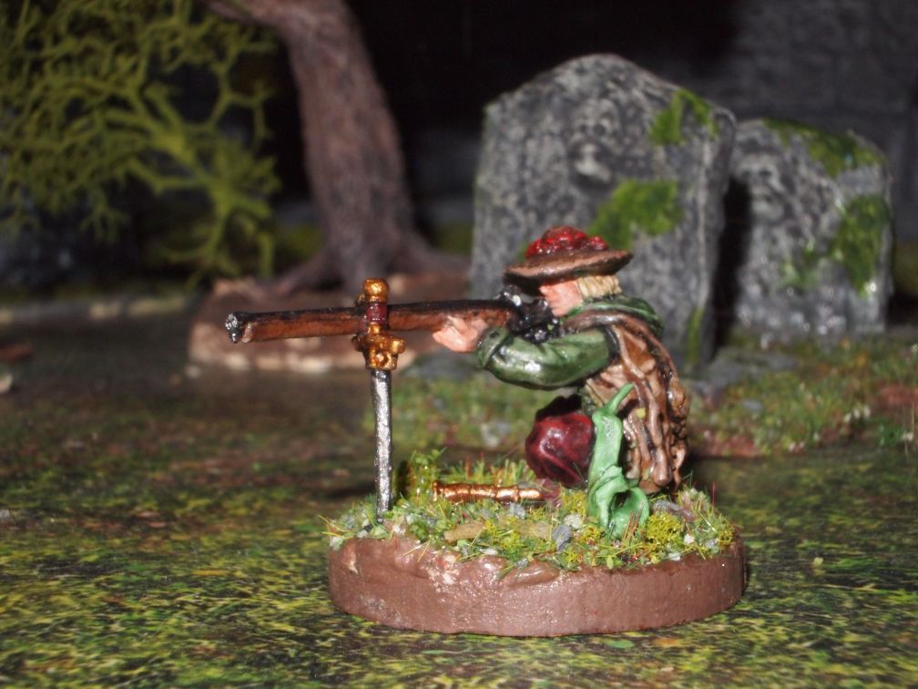 28mm 17th century marksman with long musket.